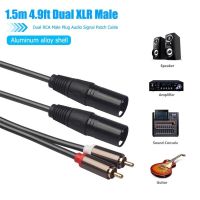 (Allen Materials) 1.5เมตร4.9ft 5มิลลิเมตรคู่ XLR ชายกับคู่อาร์ซีเอชายเสียบสัญญาณเสียงสายแพทช์/xlr คู่หญิงคู่อาร์ซีเอชายสายสัญญาณเสียง