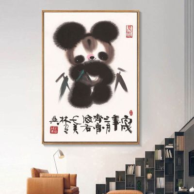 ภาพพิมพ์การ์ตูนภาพจิตรกรรมจีนผืนผ้าใบแคนวาสรูปสัตว์ภาพเหมือนม้าของราชวงศ์ Han Meilin 1ชิ้นภายในกรอบหรือไร้กรอบ1ชิ้น