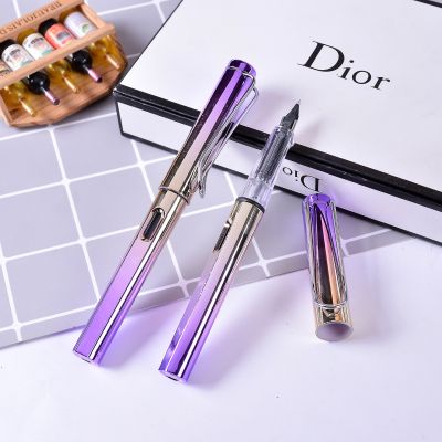 4 Colors Fashion Gradient Fountain Pen Business Student 0.5 mm Extra Fine Nib Calligraphy Office Home Supply Writing Tool