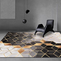 Nordic Black Gray Geometric Plaid Line Living Room Rug Bathroom Mat Furniture ChairTable Mat Luxury Home Decoration Accessories