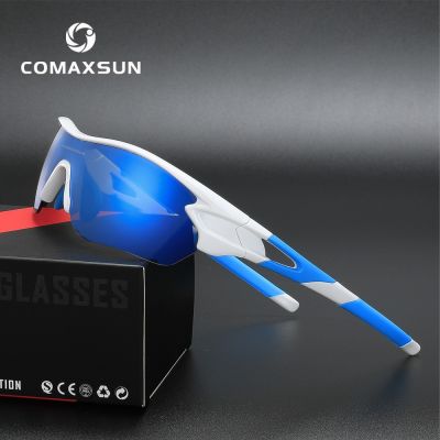 Comaxsun แว่นตากันแดดโพลาไรซ์สำหรับผู้ชาย,แว่นตากันแดดสำหรับใส่ขับรถจักรยานเสือภูเขาแว่นตาปั่นจักรยานถนนแว่นตานิรภัย5เลน816