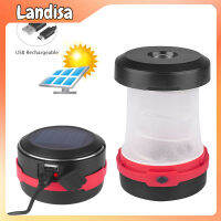 Solar Camping Light Built In Solar Panel 3 Brightness Levels Outdoor Mini Folding Retractable Flashlight Tent Lights