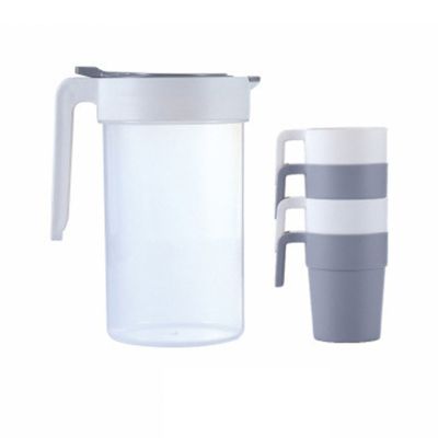 5 Pcs Thickened Home Water Pitcher with Handle 1800ml Ice Guard Tea Pot Kettle Jug Durable Bar Curling Cold Beverages