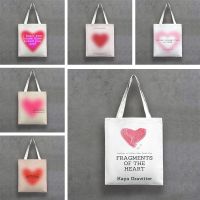 【Lanse store】Korea Ulzzang Love Heart Harajuku Women Shoulder Bag Art Gothic School Anime Canvas Large Capacity Casual Shopper