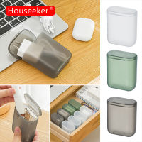 Houseeker กล่องเก็บของกันฝุ่นกันฝุ่นที่วางลิปสติกลิ้นชักเก็บเครื่องประดับหูฟังสำหรับเดินทาง Kotak Penyimpanan Kabel สายไฟพกพา