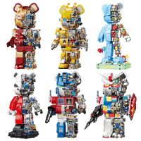 Mechanical Violent Bear 3D Half-Body Model Robot Building Blocks Bricks MOC Technic Bearbrick Set Toys For Children Adult Gifts