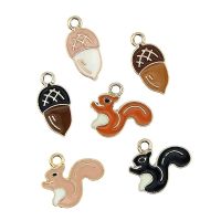 【YF】♗﹊  10pcs/Set Acorn Enamel Charms Pendant Metal Earrings Finding Fashion Jewelry Make Accessory