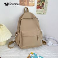 【LZ】﹉┇■  Mochila de nylon de grande capacidade para mulheres mochila de bolso múltiplo cor sólida bolsa de escola fofa compras e viagens diárias nova moda