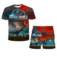 【CC】 2pcs Set Children Clothing Jurassic Park Cartoon Tshirt Pants Sets Baby Boys Kids