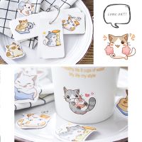 46 Pcs Cartoon Cat Diary Decoration Material Sticker DIY Sealing Sticker