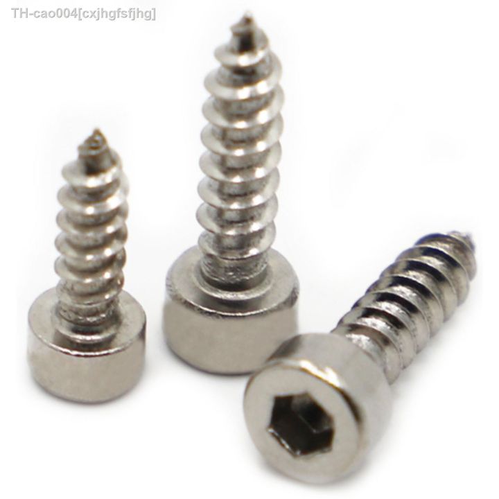 10-50pcs-m2-m2-6-m3-m3-5-m4-m5-304-a2-70-stainless-steel-allen-hex-hexagon-socket-cap-head-self-tapping-wood-screw