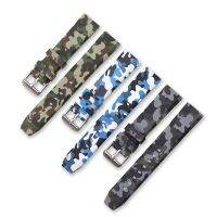 ☸◕ 20mm 22mm 24mm Universal Replacement Camouflage Silicone Watch Strap Outdoor Sports Personalized Camouflage Watchband