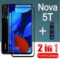 （2-In-1）Huawei Nova 5T Y7A Nova 7 7SE  7i ฟิล์มกระจกนิรภัย ฟิล์มกระจก Tempered Glass Screen Protector Film ฟิล์มกล้อง,ฟิล์มเลนส์ กล้องม้วนฟิล์มป้องกัน