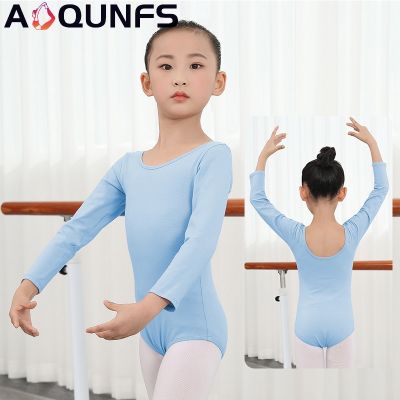 AOQUNFS ชุดบัลเล่ต์,ชุดสำหรับเต้นเด็กเล็กเด็กผู้หญิงแขนยาวชุดชุดรัดรูปสำหรับใส่เต้นชุดยิมนาสติกผ้าฝ้าย