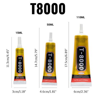 15ML  50ML 110ML T8000 Clear Contact Adhesive Multi-Purpose Industrial Phone Screen Bonding Glass Repair Glue T-8000 Adhesives Tape