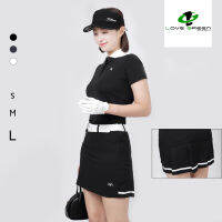 กระโปรงกอล์ฟผู้หญิงมีจีบด้านหลัง Hordion Womens Golf Cool Skirt (Pre-Order) - Love Green