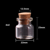 20214/5/6/7/8ml...Tiny Glass Bottles with Cork Empty Glass Bottles Glass Jars Vial for Home Decoration Artware Craftwork 100pcs