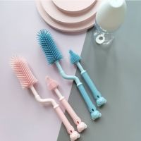 【cw】 ZK50 Newborn Baby Bottle Cleaner Brushes Silicone Rotation Handle Nipple Cup 1