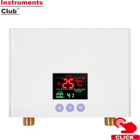 Instruments เครื่องทำน้ำอุ่นทันที3KW มินิไฟฟ้าเครื่องทำน้ำอุ่น Tankless ติดผนังพร้อมจอแสดงผล LED ปรับอุณหภูมิ3ระดับรีโมทคอนโทรลสำหรับบ้านห้องครัวห้องน้ำ