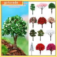 GOTORADE 5pcs หลากสไตล์ โมเดลรถไฟ ของเล่นสำหรับเด็ก ต้นไม้ประดิษฐ์ทิวทัศน์ ต้นไม้ดอกไม้จิ๋ว ตกแต่งรถไฟ อุปกรณ์ตกแต่งภูมิทัศน์