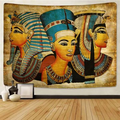 พรมอิยิปต์โบราณแบบคนป่าของชนเผ่าแขวนผนังศิลปะตกแร่งบ้านโยนผ้าปูประดับหอพักบ้าน