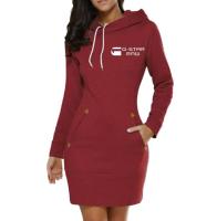 2023 Popular European and American Women 39;s Hooded High-necked Long-sleeved Sweater Dress