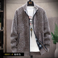 Fall and winter warm hooded sweater plus plush thickened sweater zipper cardigan thick casual jacket new mens clothing