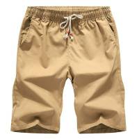 Seluar Pendek Sukan Lelaki Warna Solid Elastik Musim Panas Bawah Saiz Besar Men Casual Short Pants