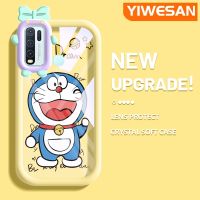 YIWESAN เคสสำหรับ VIVO Y30 Y30i Y50เคสการ์ตูนโดราเอมอนรักสีสันสดใสเลนส์กล้องถ่ายรูปแบบนิ่มสัตว์ประหลาดน้อยน่ารักกันกระแทกแบบใสเคสป้องกันซิลิโคนที่เคสมือถือสร้างสรรค์