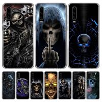 【Shell set] Grim Reaper กะโหลกโครงกระดูกปกกรณีโทรศัพท์สำหรับหัวเว่ย P30 Lite P20 P40 P50 Mate 40 30 20 10 Pro หรูหราล้างพิมพ์เชลล์ C Oque