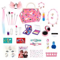 Girl Cosmetics Set Toys Kids Makeup Toy Kit For Girls Pretend Makeup Set Girls Toys Age 3-8 Fashion Cosmetic Bag Holiaday