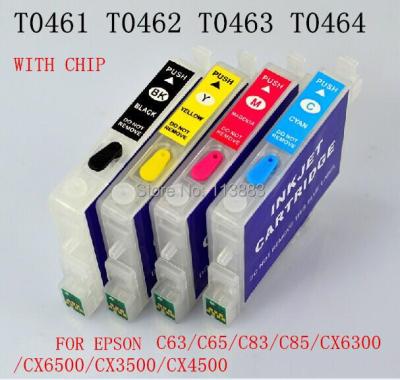 【CW】 T0461- T0474 Refillable ink cartridge for EPSON STYLUS C63/C65/C83/C85/CX6300/CX6500/CX3500/CX4500 Printers reset chip