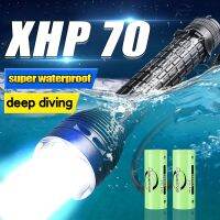 Bright XHP70 Professional Diving Flashlight IPX8 Waterproof Led Torch White Light Underwater Flashlight Underwater Lantern