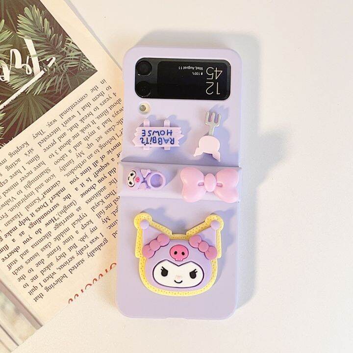 shine-electron-sanrio-kuromi-cinnamoroll-เคสโทรศัพท์สำหรับ-samsung-galaxy-z-flip-3-5g-zflip3-z-พลิก4-flip3-zflip-flip4เคส-pc-แบบแข็ง