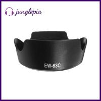 JUNGLEPIA ABS EW-63C เลนส์ฮูด58มม. สีดำแผ่นป้องกันกล้องที่ใช้ได้จริงม่านบังแดดเลนส์สำหรับ EF-S แคนนอน18-55มม. F/ 3.5-5.6คืออุปกรณ์เสริมกล้อง STM