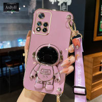 AnDyH Long Lanyard Casing For Xiaomi POCO X3 GT NOTE 11 PRO+ 11i 5G Phone Case Cute Astronaut Desk Holder