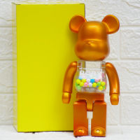 Bearbrick 400% Bearbrick หมีรุนแรง My First Baby สีชมพูฤดูใบไม้ร่วง Luminous Joint Ring