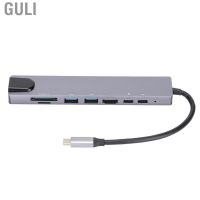 Guli 8 Ports Hub Type C To USB3.0 RJ45 Memory Card Splitter  Docking Station