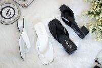 SH-010-ส้นสูง1.5นิ้ว-หนีบสายเรียบ2สี สกรีนShoes