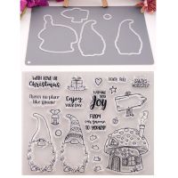 Santa Claus Seal Stamp with Cutting Dies Stencil Set DIY Scrapbooking Embossing Photo Album Decorative