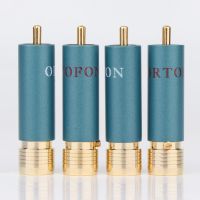 Ortofon เคลือบทองเหลืองทองปลั๊กเชื่อมต่อสายเคเบิลเชื่อมต่อสัญญาณเสียงเสียบปลั๊กสำหรับ Rca