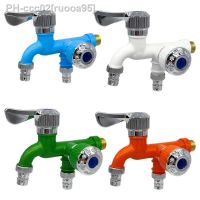 Double Outlet Faucet Bathroom Sink Water Faucet Dual Port Faucet For Kitchen Sinks Bathroom Basins Outdoor Sink Pool Tap