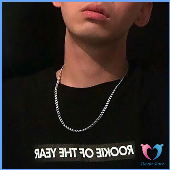 dovin-สร้อยคอชาย-สร้อยคอเหล็กไทเทเนียม-สร้อยคอแฟชั่น-necklace