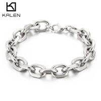 Kalen 6/10Mm Curb Cuba O-Chain แบบเรียบสร้อยข้อมือเหล็กสแตนเลส Dubai En Link เครื่องประดับ