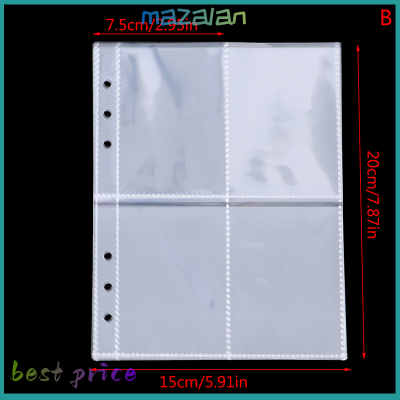 mazalan 10pcs Standard CLEAR Plastic Photo Album transparent A5 Binder Refill Sleeves