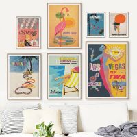 Nordic San Francisco Las Vegas ฮาวาย Vintage ภาพวาดผ้าใบ Wall Art Home Decor - Retro City Travel โปสเตอร์พิมพ์สำหรับห้องนั่งเล่น