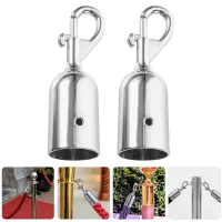 Funnmall 2pcs ปลายสายหมวกเชือกโลหะ Stopper Fastener เชือก End Stopper Guardrail เชือก End Hook