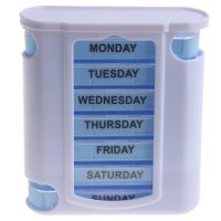 Portable 7 Days Medicine Pill Box 28 Grids Weekly Pill Case Storage Box Travel Medicine Box Holder Tablet Organizer