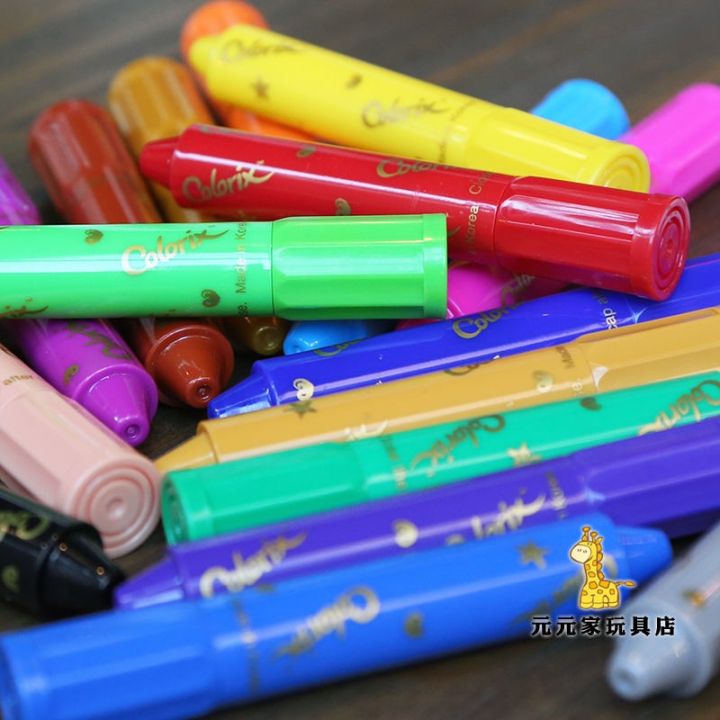 single-experience-price-south-korea-imported-amos-childrens-rotating-crayon-washable-oil-painting-stick-baby-brush
