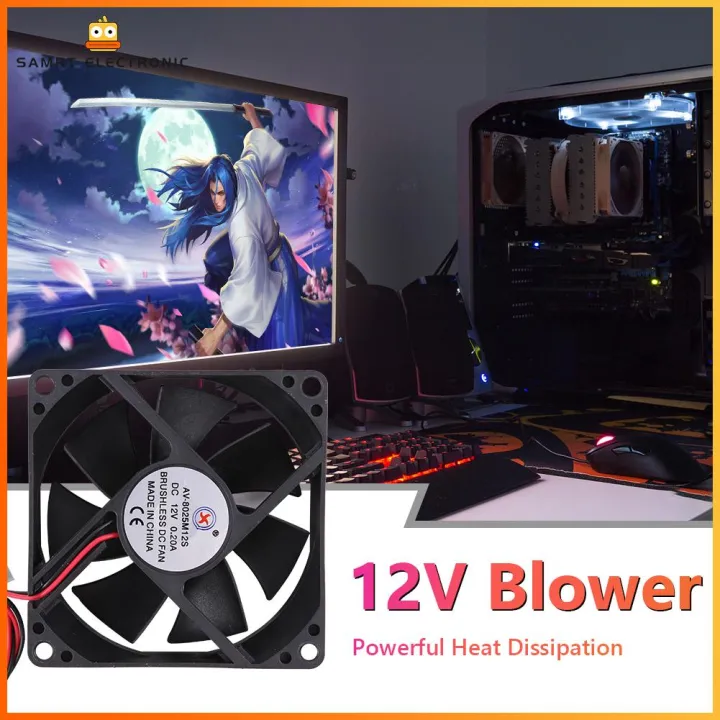 Computer Fan Replacement 8025 Desktop PC Case Cooling Fan 2Pin 2Wire